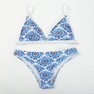 Blue and White Boho Floral Bikini