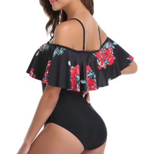 Off The Shoulder One Piece Swimsuit with Straps