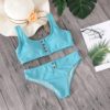 Button Front Knotted Bikini 38