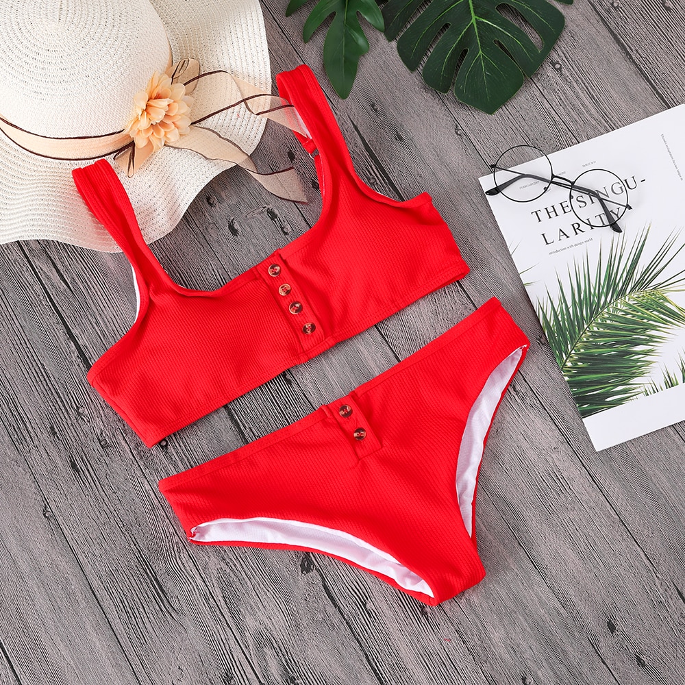 Button Front Knotted Bikini 42