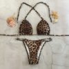 Provocative Leopard Print Halter-top Thong Bikini 7